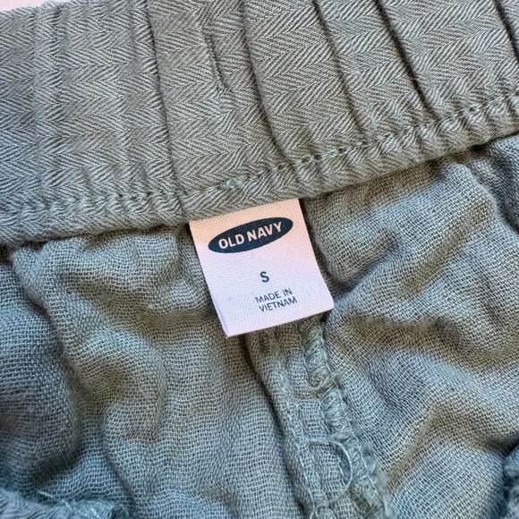 Old Navy Pull On Lounge Shorts Green 100% Cotton Pockets Elastic Waist S Small - Picture 2 of 5